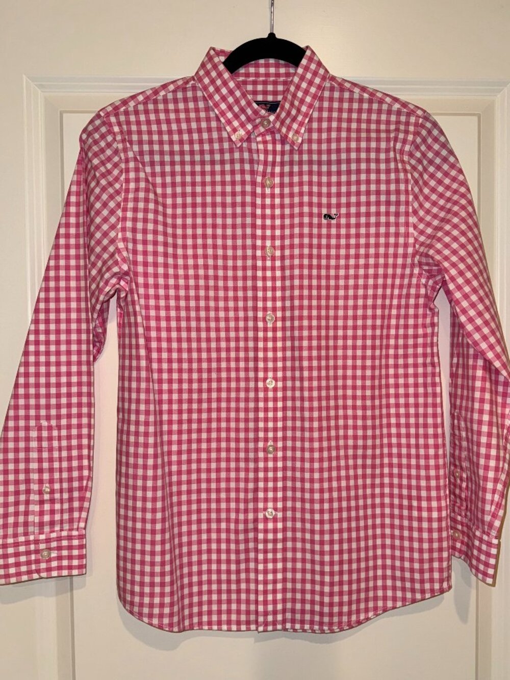 Vineyard Vines Pink/White Gingham Plaid Long-Sleeved Button Down Women's Medium